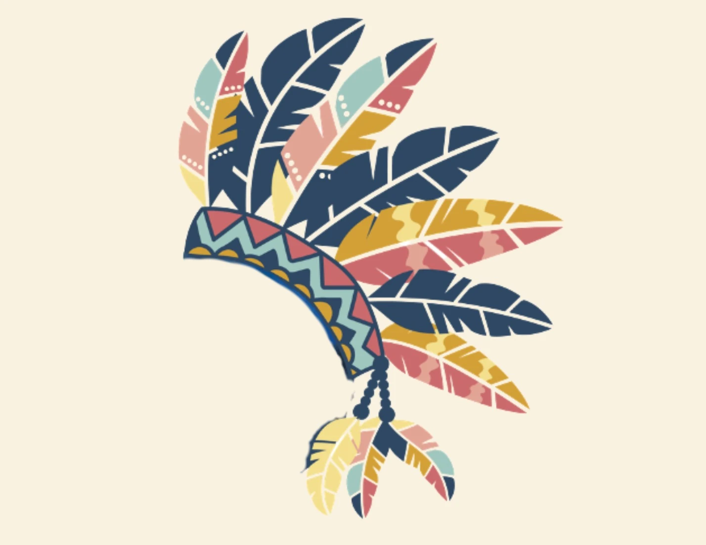 Logotipo de Milindio: tocado de plumas de colores, marca de productos para bebé