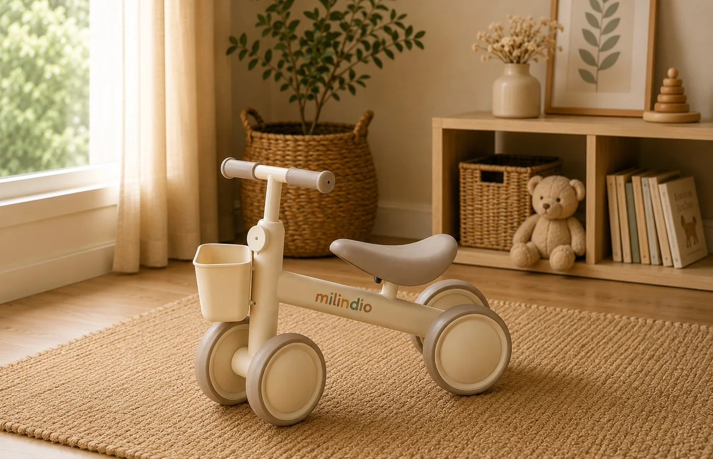 Mini bicicleta Milindio en un rincón infantil